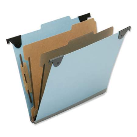 AbilityOne 7530016216198 SKILCRAFT Hanging Classification Folders, Letter Size, 5 Dividers, 2/5-Cut Tab, Light Blue, 10/Box