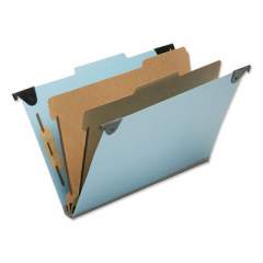 AbilityOne 7530016216199 SKILCRAFT Hanging Classification Folders, Legal Size, 5 Dividers, 2/5-Cut Tab, Light Blue, 5/Box