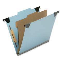 AbilityOne 7530013723102 SKILCRAFT Hanging Classification Folders, Letter Size, 3 Dividers, 2/5-Cut Tab, Light Blue, 10/Box