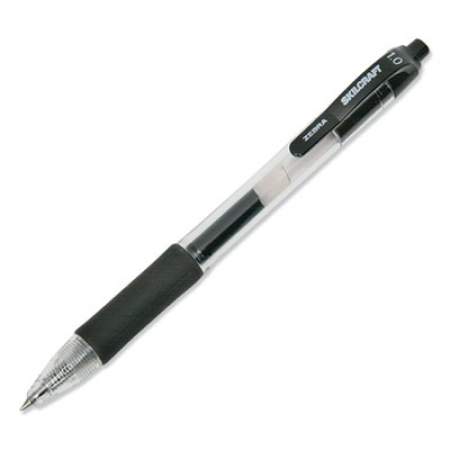 AbilityOne 7520016473137 SKILCRAFT Gel Pen, Retractable, Bold 1 mm, Black Ink, Clear/Black Barrel, Dozen