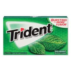 Trident Sugar-Free Gum, Spearmint, 14 Sticks/Pack, 12 Packs/Box (2051058)