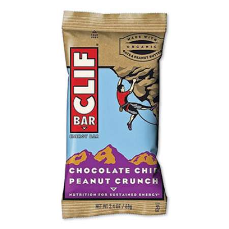 CLIF Bar Energy Bar, Chocolate Chip Peanut Crunch, 2.4 oz Bar, 12 Bars/Box (006638)