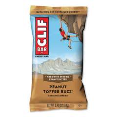 CLIF Bar Energy Bar, Peanut Toffee Buzz, 2.4 oz Bar, 12 Bars/Box (2837278)