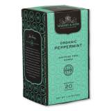 Harney & Sons Premium Tea, Organic Peppermint Herbal Tea, Individually Wrapped Tea Bags, 20/Box (24380975)