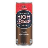 HIGH Brew Coffee Cold Brew Coffee + Protein, Double Expresso, 8 oz Can, 12/Pack (2708247)