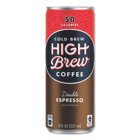 HIGH Brew Coffee Cold Brew Coffee + Protein, Double Expresso, 8 oz Can, 12/Pack (2708247)