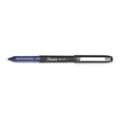 Sharpie Roller Professional Design Roller Ball Pen, Stick, Medium 0.7 mm, Blue Ink, Black Barrel, Dozen (2101306)