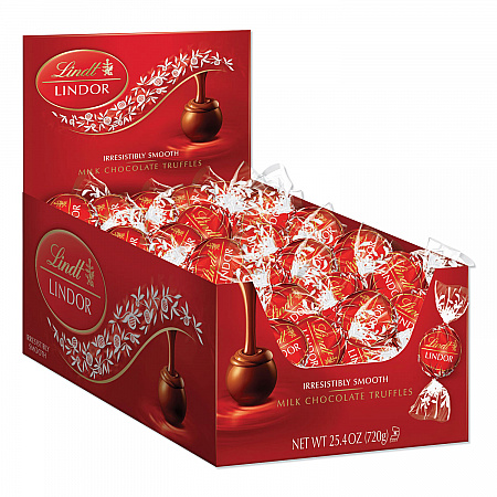 Lindor Milk Chocolate Truffles, 25.4 oz Box, 60/Box (LAS3512)