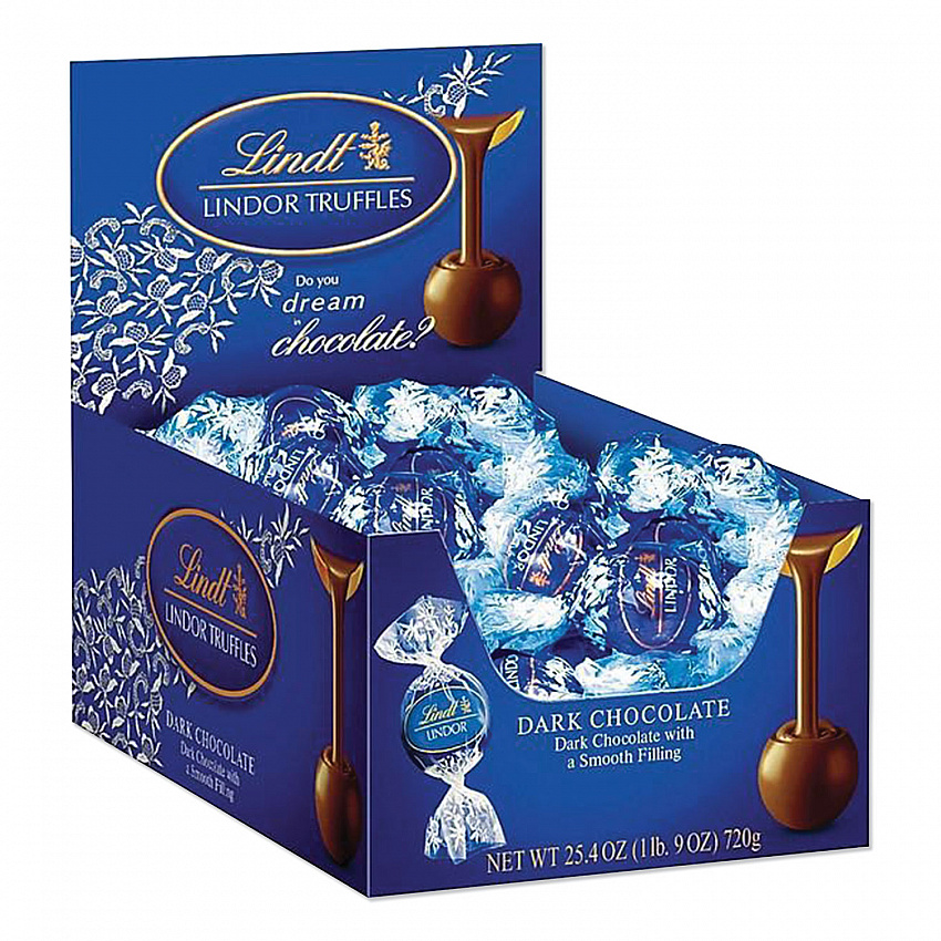 Lindor Dark Chocolate Truffles, 25.4 oz Box, 60/Box (LAS3513)