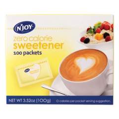 N'Joy Yellow Sucralose Zero Calorie Sweetener Packets, 1 g Packet, 100 Packets/Box (41664)