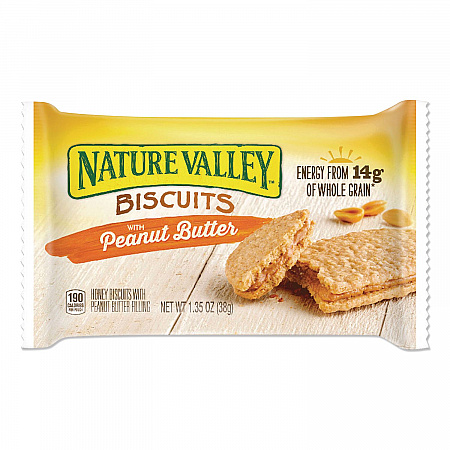 Biscuits, Honey with Peanut Butter, 1.35 oz Pouch, 16/Box (GEM47878)