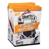 Oberto All Natural Beef Jerky, Original, 1.5 oz Pouch, 8/Box (2251288)