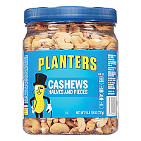 Salted Cashew Halves and Pieces, 26 oz Canister (01858)