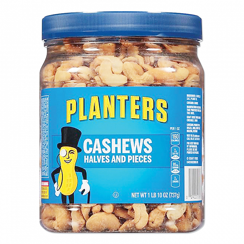 Salted Cashew Halves and Pieces, 26 oz Canister (01858)