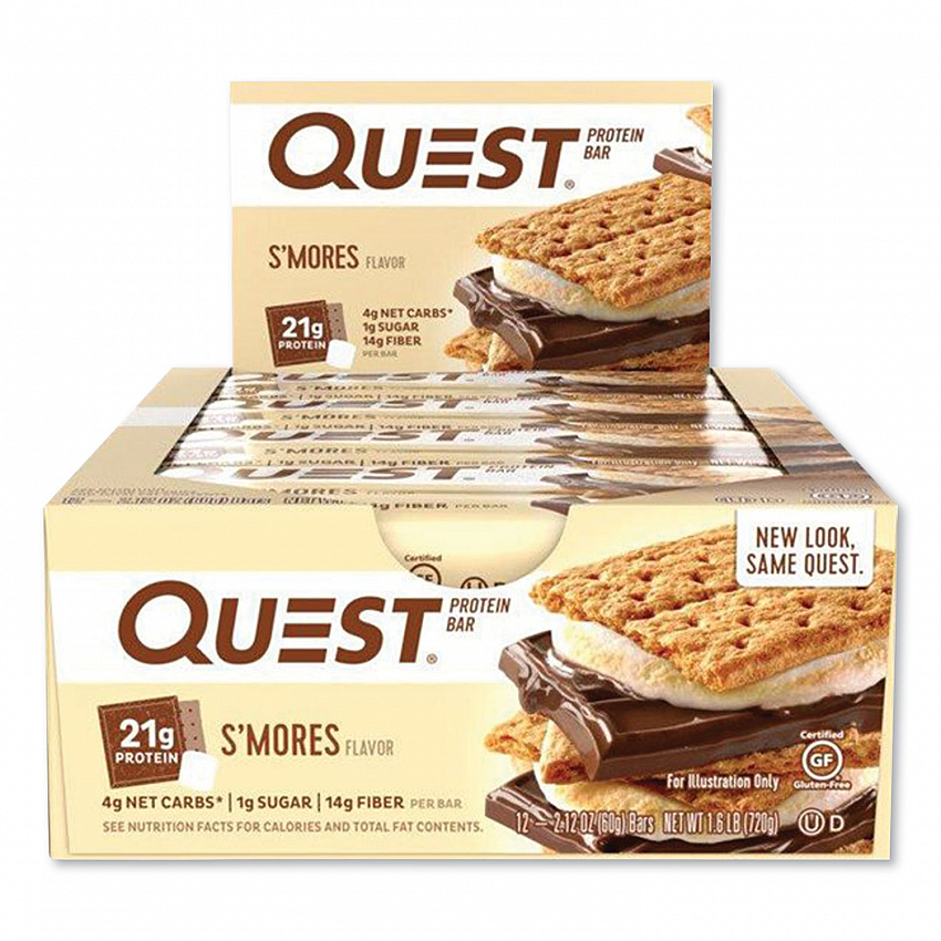 Protein Bars, S'mores, 2.12 oz Bar, 12 Bars/Box (00123)
