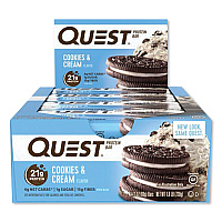 Protein Bars, Cookies and Cream, 2.12 oz Bar, 12 Bars/Box (00018)