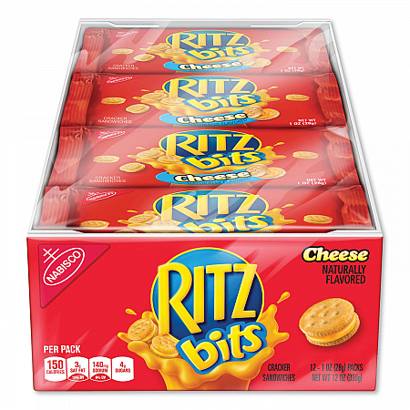 Ritz Bits, Cheese, 1 oz Pouch, 12/Pack (GEN00091)