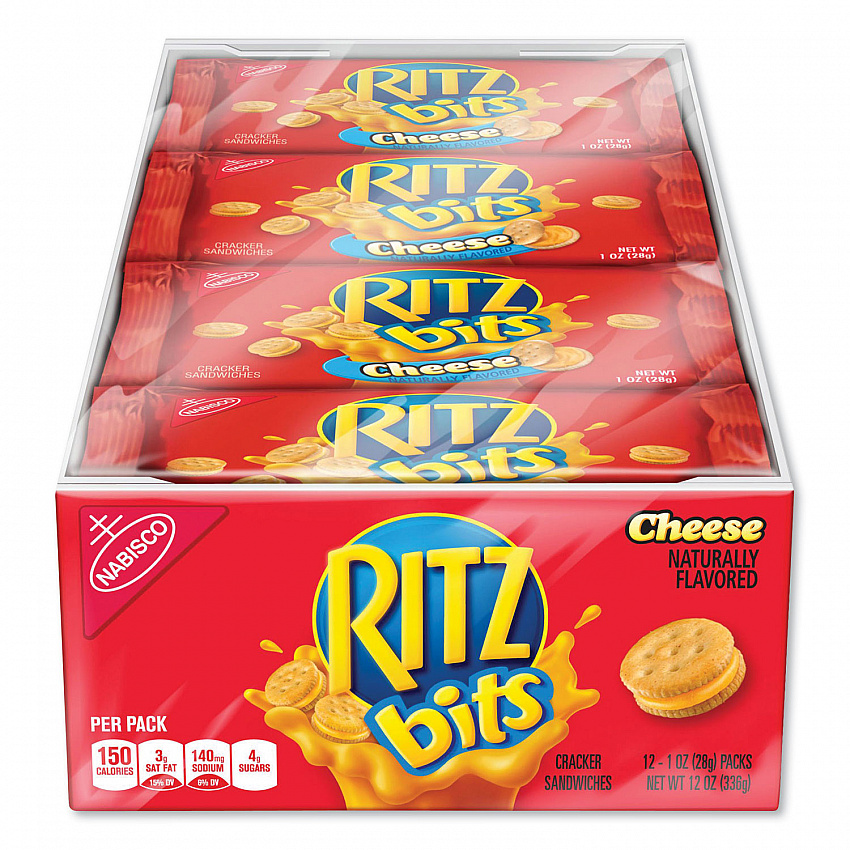 Ritz Bits, Cheese, 1 oz Pouch, 12/Pack (GEN00091)