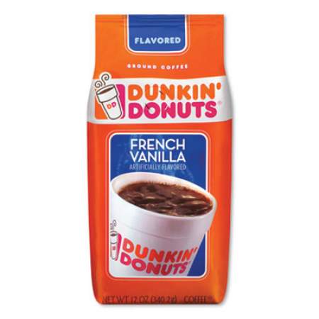Dunkin Donuts Original Blend Coffee, French Vanilla, 12 oz Bag (1617986)
