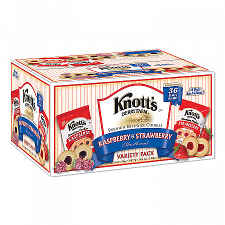 Premium Berry Jam Shortbread Cookies, Raspberry and Strawberry Variety, 2 oz Pack, 36 Packs/Carton (BIS59638)