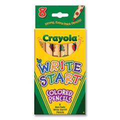 Crayola Write Start Colored Pencils, 5.33 mm, Assorted Lead/Barrel Colors, 8/Box (684108)