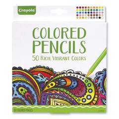 Crayola Color Pencils Adult Coloring Collection, 3.3 mm, 2B (#1), 50 Assorted Lead/Barrel Colors, 50/Box (680050)