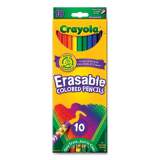 Crayola Erasable Color Pencil Set, 3.3 mm, 2B (#1), Assorted Lead/Barrel Colors, 10/Pack (684410)