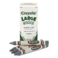 Crayola Large Crayons, Gray, 12/Box (520033052)