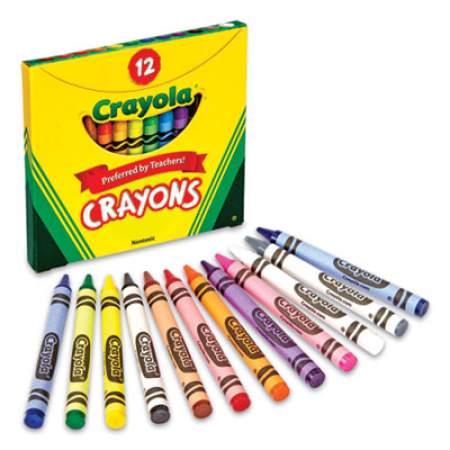 Crayola Classic Color Crayons, Tuck Box, Assorted, 12/Box (520012BX)