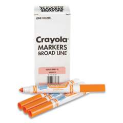 Crayola Broad Line Washable Markers, Broad Bullet Tip, Orange, 12/Box (24326260)