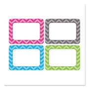 Teacher Created Resources All Grade Self-Adhesive Name Tags, 3.5 x 2.5, Chevron Border Design, Assorted Colors, 36/Pack (5526)