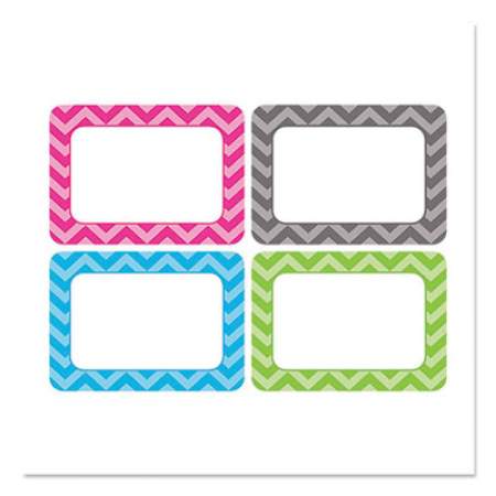 Teacher Created Resources All Grade Self-Adhesive Name Tags, 3.5 x 2.5, Chevron Border Design, Assorted Colors, 36/Pack (1112336)