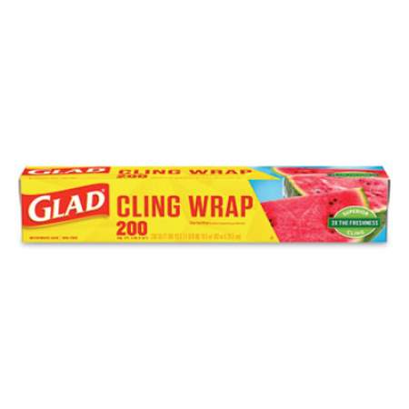 Glad ClingWrap Plastic Wrap, 200 Square Foot Roll, Clear (00020)
