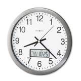 Howard Miller Chronicle Wall Clock with LCD Inset, 14" Overall Diameter, Gray Case, 1 AA (sold separately) (625195)