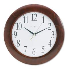 Howard Miller Corporate Wall Clock, 12.75" Overall Diameter, Cherry Case, 1 AA (sold separately) (625214)