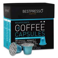 Bestpresso Nespresso Decaffeinato Italian Espresso Pods, Intensity: 7, 20/Box (2092400)