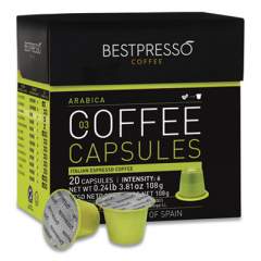 Bestpresso Nespresso Arabica Italian Espresso Pods, Intensity: 8, 20/Box (BST10417)