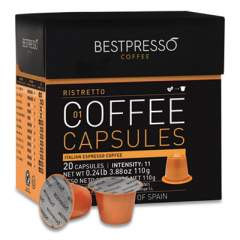 Bestpresso Nespresso Ristretto Italian Espresso Pods, Intensity: 11, 20/Box (BST10411)
