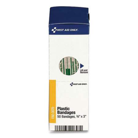 First Aid Only Adhesive Plastic Bandages, 0.75 x 3, 50/Box (FAE3070)