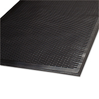 Clean Step Outdoor Rubber Scraper Mat, Black Ribbon Ribbed Polypropylene Surface, 36" x 60" (14030500)