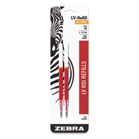 Zebra JF Refill for Jimnie, Sarasa, ecoSarasa, Orbitz, Z-Grip and GR8 Gel Roller Ball Pens, Medium Conical Tip, Red Ink, 2/Pack (87032)