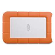 LaCie Rugged Portable External Hard Drive, 2 TB, USB-C, Orange/Silver (STFR2000800)