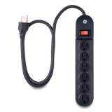 GE Heavy Duty Six Outlet Power Strip, 3 ft Cord, Black (452816)