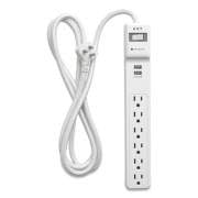 NXT Technologies Surge Protector, 6 AC Outlets, 2 USB Ports, 6 ft Cord, 900 J, White (24324339)