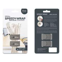 UT Wire Speedy-Wrap Magnetic Cable Wrap, 0.82" x 10", Gray, 2/Pack (1749462)