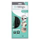 UT Wire D-Wings Nail-Free Cord Clips, 12 Small 0.38", Six Large 0.5", Black, 18/Pack (1749463)