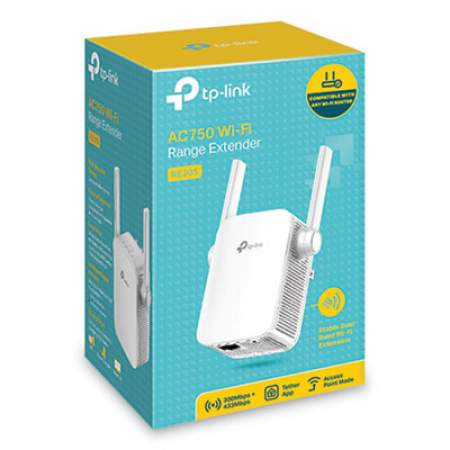 TP-Link RE205 AC750 Wi-Fi Range Extender, 1 Port, Dual-Band 2.4 GHz/5 GHz (24390252)