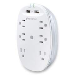 360 Electrical Studio 3.4 Surge Protector with USB, 6 AC Outlets, 2 USB Ports, 900 J, White/Pearl (24285923)