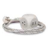 360 Electrical Habitat Premium Extension Cord + USB, 6 ft Braided Cord, 13 A, French Gray (24300805)