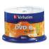 Verbatim DVD-R LifeSeries Branded Disc, 4.7 GB, 16x, Spindle, Silver, 50/Pack (48946)